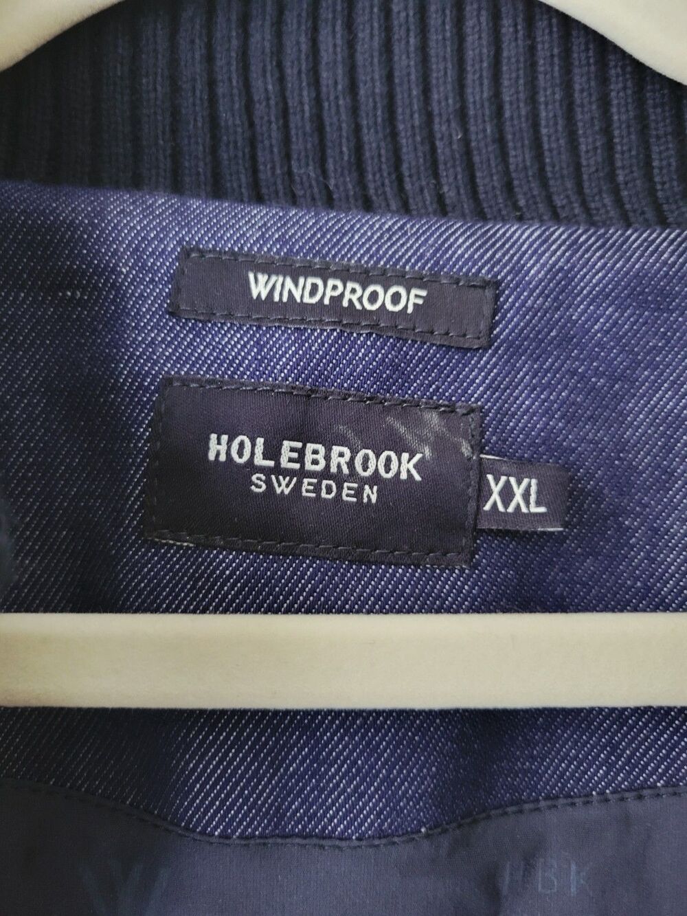 Holebrook Sweden Windproof Knit Jacket Men’s XXL Navy Full Zip Rare Archival - Picture 4 of 16